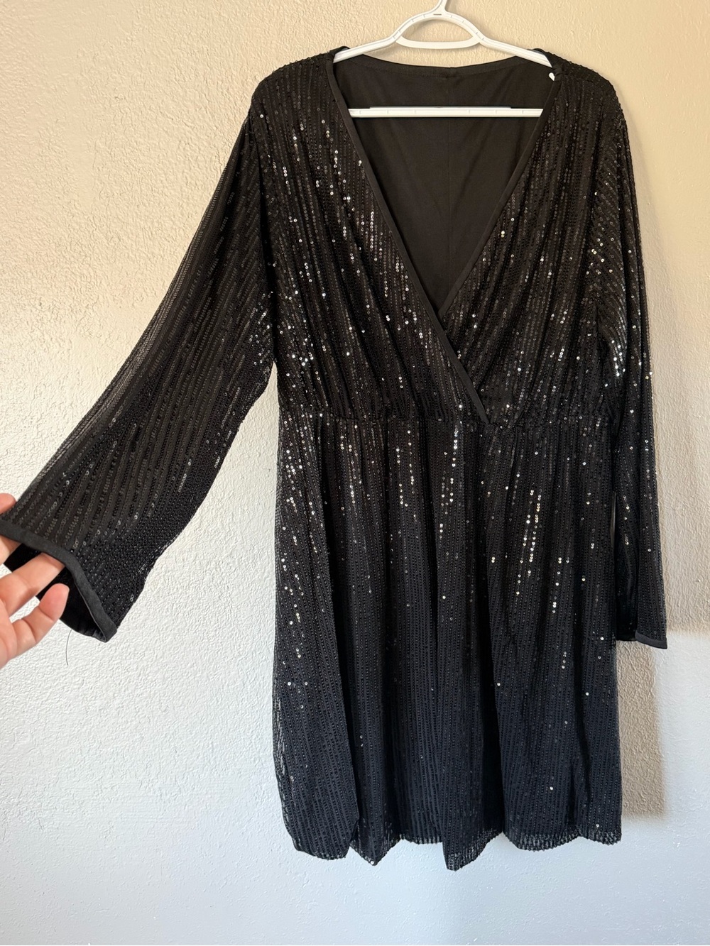 SHEIN Curve 3XL long sleeve black sequin cocktail holiday dress